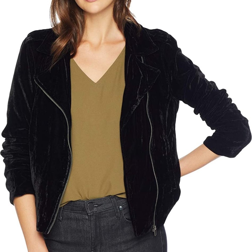 BB Dakota Velvet Moto Jacket Sz M